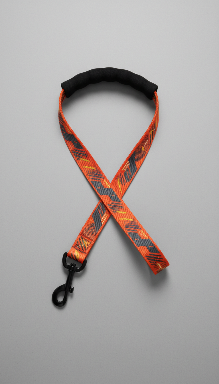 Electric orange graphic leash