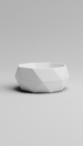 Pop white geometric dog bowl