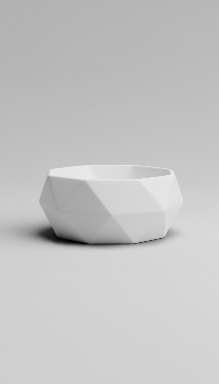 Pop white geometric dog bowl